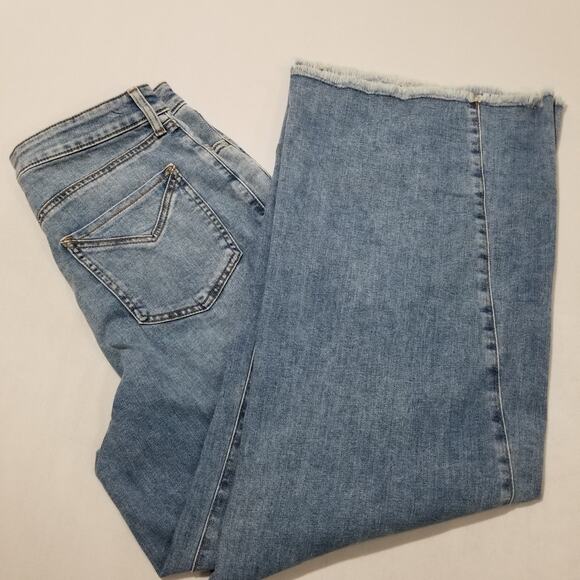 Chicos Jeans Sized 1.5 10R So Slimming Wide Leg Frayed Hem High Rise 570383758 - Picture 4 of 13